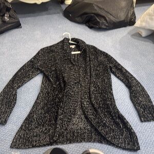 Merona Women’s Long Sleeve Cardigan Sweater jacket Knit black/ white